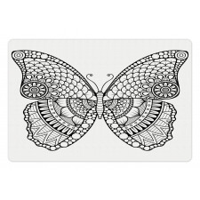 Monochrome Butterfly Graphic Pet Mat