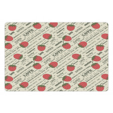 Retro Strawberry Love Pet Mat