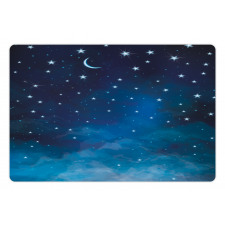 Night Time with Moon Star Pet Mat