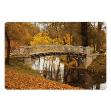Old Bridge in Fall Forest Pet Mat