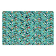 Tropic Floral Design Pet Mat