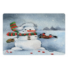 Watercolor Xmas Winter Pet Mat