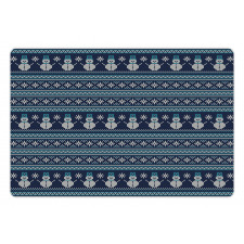 Snowman Chevron Zigzag Pet Mat