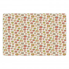 Retro Childish Flowers Pet Mat