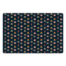 Cartoon Style Space Pet Mat