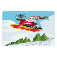 Jump on Snowboard Pines Pet Mat