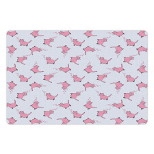 Romantic Pink Kittens Pet Mat