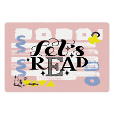 Lets Read Phrase Pastel Pet Mat