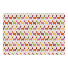 Colorful Puppy Motif Pet Mat