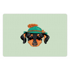 Hipster Dog and Hat Pet Mat