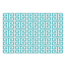 Blue and White Fret Pet Mat