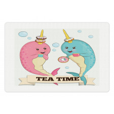 Tea Drinking Whales Pet Mat