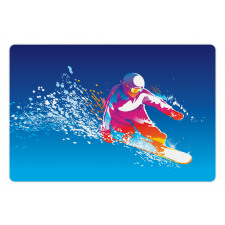 Colorful Snowboarding Man Pet Mat