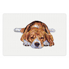 Old Dog Resting Sketch Pet Mat