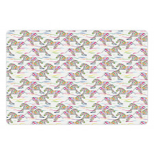 Running Colorful Animals Pet Mat