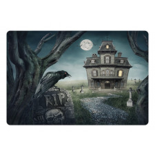 Haunted House Crow Tomb Pet Mat