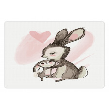 Bunny with His Mom Pet Mat