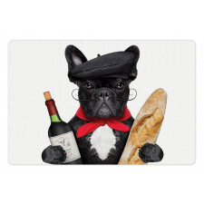 French Dog Red Wine Pet Mat