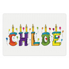 Cheerful Lettering Design Pet Mat