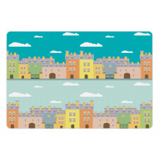 Colorful Cartoon Town Pet Mat