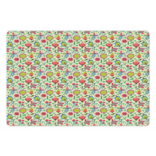 Doodle Blooming Tulips Pet Mat