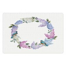 Flower Wreath and Bird Pet Mat