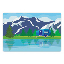 Cartoon Lake Landscape Pet Mat