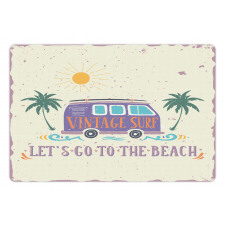 Grunge Beach Words Pet Mat