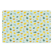 Scribbled Lemon Design Pet Mat