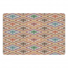 Motif in Vivid Rhombuses Pet Mat