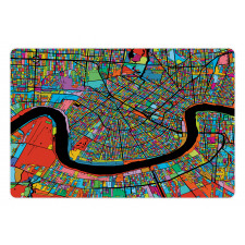 Colorful City Map Pet Mat