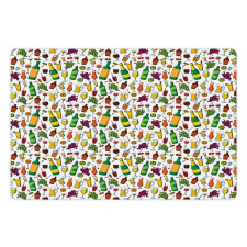 Doodle Party Beverages Pet Mat