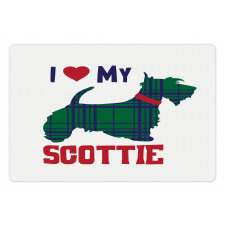 I Heart My Scottie Text Pet Mat