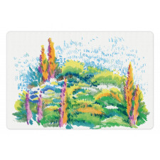 Floral Nature Meadow Trees Pet Mat