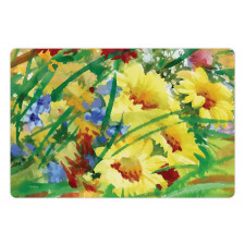 Watercolor Flower Field Pet Mat