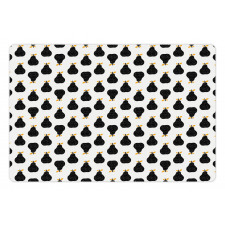 Abstract Silhouette Pattern Pet Mat