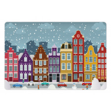 Dutch Town in the Winter Pet Mat