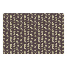 Retro Houses and Bicycles Pet Mat