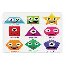 Shapes with Funny Faces Pet Mat