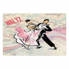 Romantic Dancing Couple Words Pet Mat