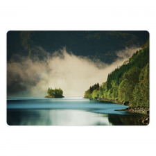 Foggy Mountain Reflection View Pet Mat