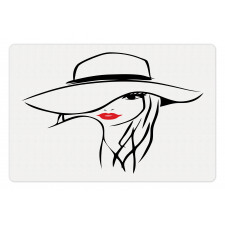 Girl Wearing a Big Floppy Hat Pet Mat