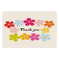 Simple Colorful Flowers Pet Mat