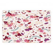 Cartoonish Flowers Pet Mat