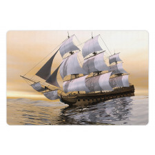 Ship Sailing on Ocean Pet Mat