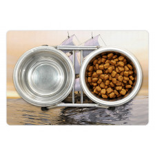 Ship Sailing on Ocean Pet Mat