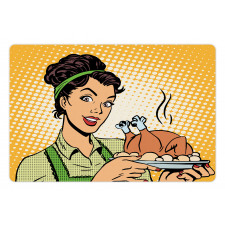 Woman with Cooked Chicken Pet Mat