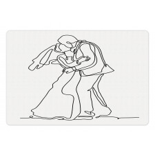 Kissing Romantic Couple Sketch Pet Mat