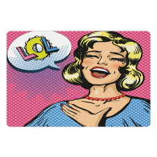 Laughing Woman with Closed Eyes Pet Mat