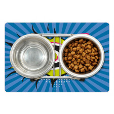 Speech Bubble Halftone Stripes Pet Mat